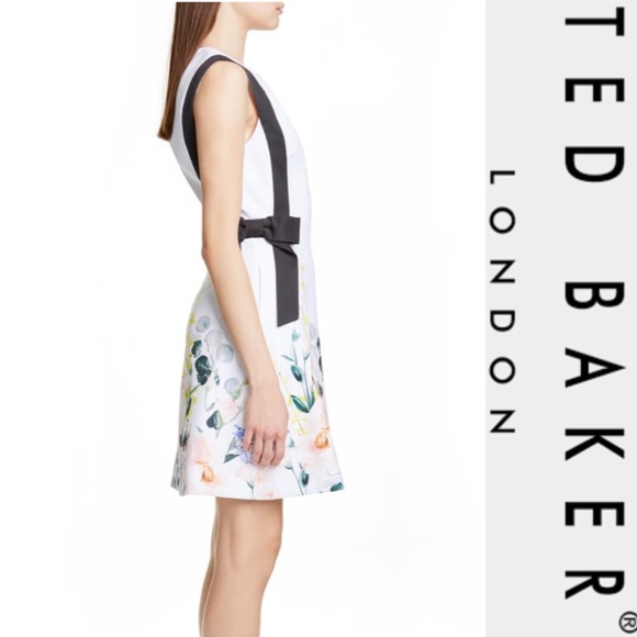 Ted Baker Floral Print Bow A-Line Dress*NWT - Picture 3 of 8